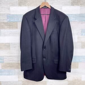 S Cohen Prestige Montreal Pure Cashmere Earl Sport Coat Black Mens 44L 44T